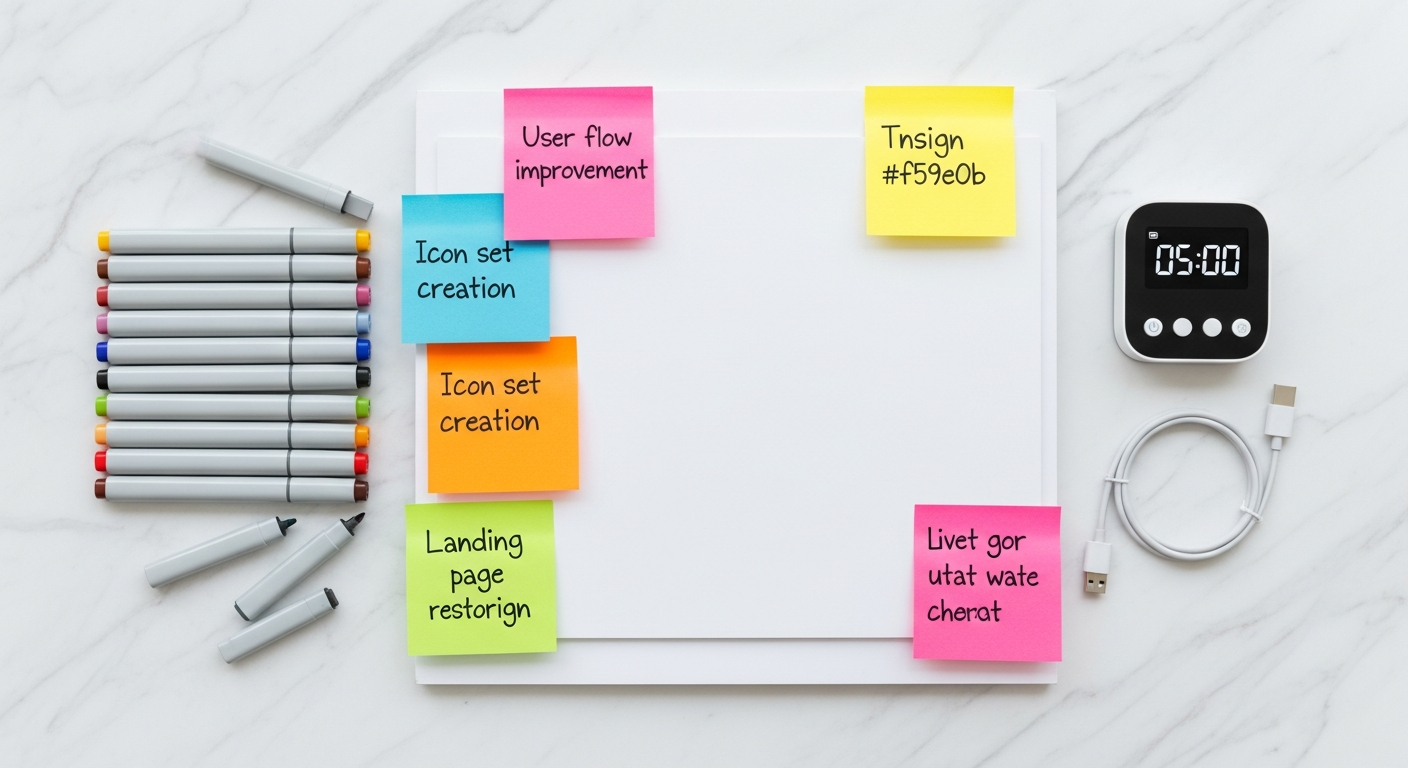 Designer presenting a portfolio case study with sketches and wireframes during an interview.