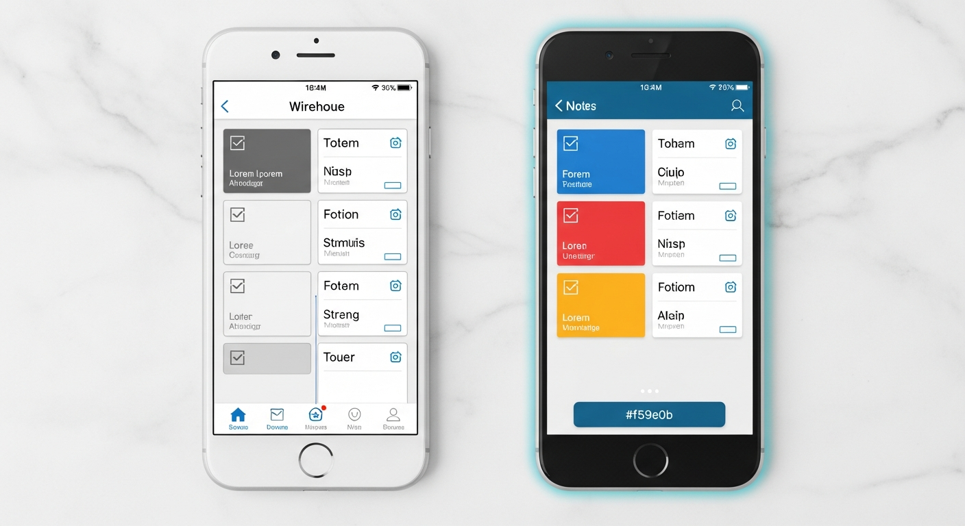 Comparison of low-fidelity paper prototypes and high-fidelity digital mockups in UI/UX design.