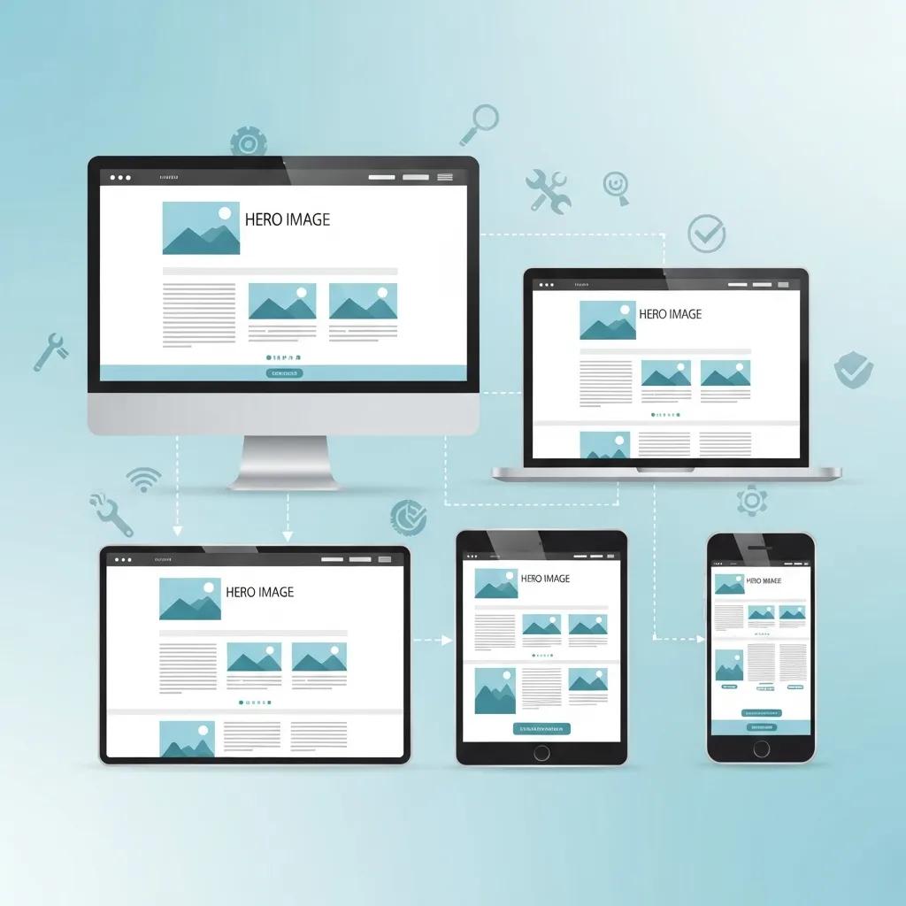 Visual representation of responsive design principles across multiple devices